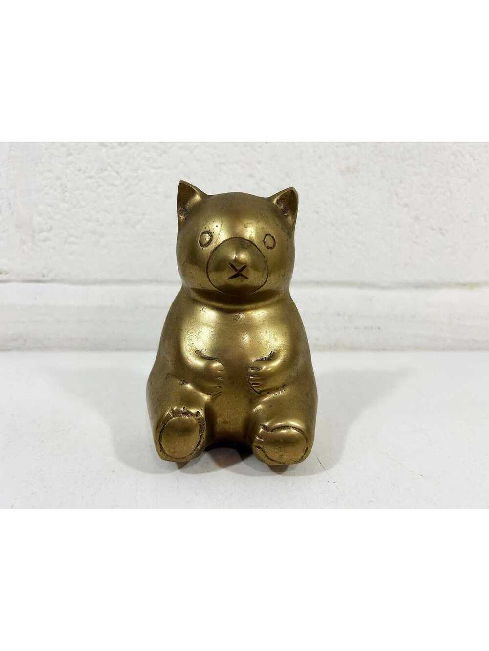 Brass Bear Coin Bank Nursery Decor